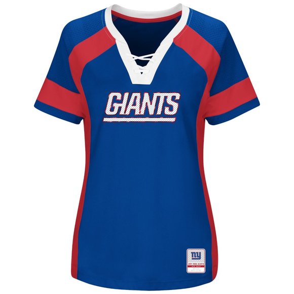 Women's Majestic Draft Me New York GIANTS NFL Top Shirt S M L 2X 3X 4X BLING - Picture 10 of 10